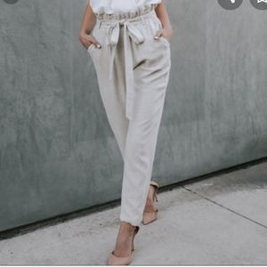 Cream Linen Pants